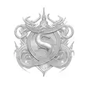 S L initial with anchor design  tattoo design idea