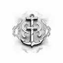 S L initial with anchor design  tattoo design idea