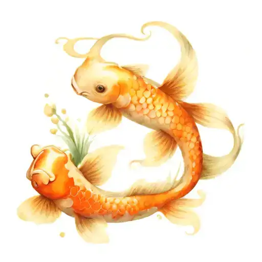 koi carp swimming gracefully tattoo design idea