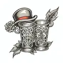 two shot glass tattoo design idea