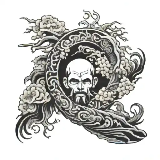 Tattoo sleeve  Japanese style  Half life Half death cut in the middle  tattoo design idea