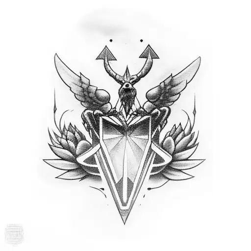 anjo chicano segurando cruz e malote de dinheiro  tattoo design idea