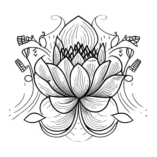 A minimalist tattoo of a deck of cards forming the shape of a crocus flower tattoo design idea