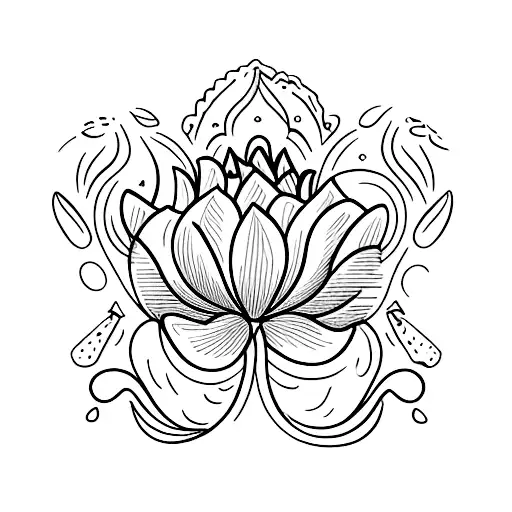 A minimalist tattoo of a deck of cards forming the shape of a crocus flower tattoo design idea