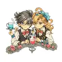two boys in lolita fashion bartending  tattoo design idea