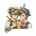 two boys in lolita fashion bartending  tattoo design idea