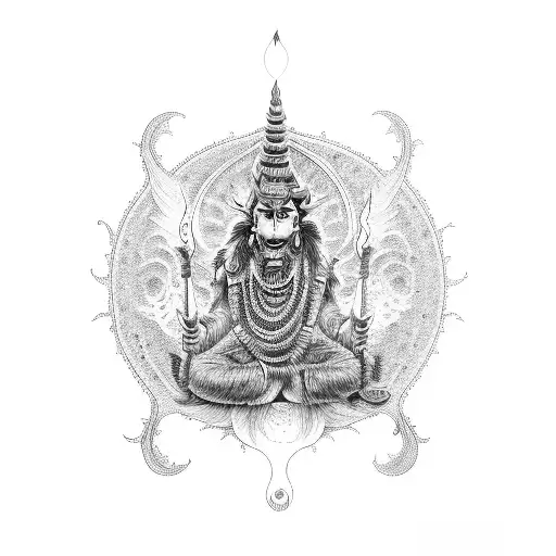 lord shiv kedarnath tattoo design idea