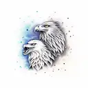 wolf  and eagle hungry   tattoo design idea