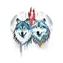 wolf  and eagle hungry   tattoo design idea