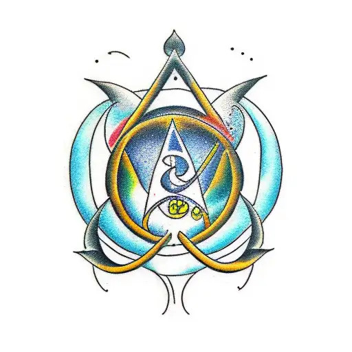 aquarius, libra and cancer  tattoo design idea