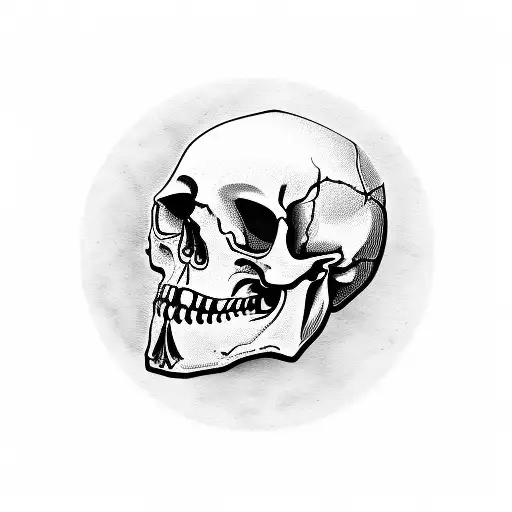 vase shaped like a skull with roses in it tattoo design idea