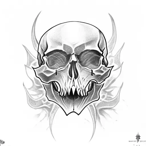 diablo skull tattoo design idea