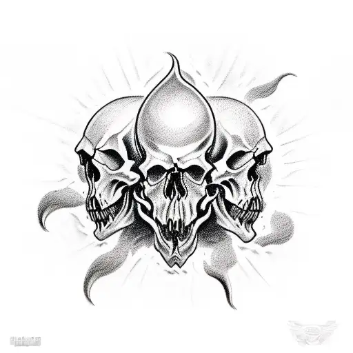 diablo skull tattoo design idea