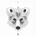 Pine Tree 3 litle bears in the middle tattoo design idea