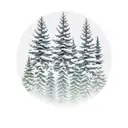 Pine Tree 3 litle bears in the middle tattoo design idea