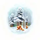 Pine Tree 3 litle bears in the middle tattoo design idea