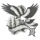 osprey bird flying over the bluenose tattoo design idea