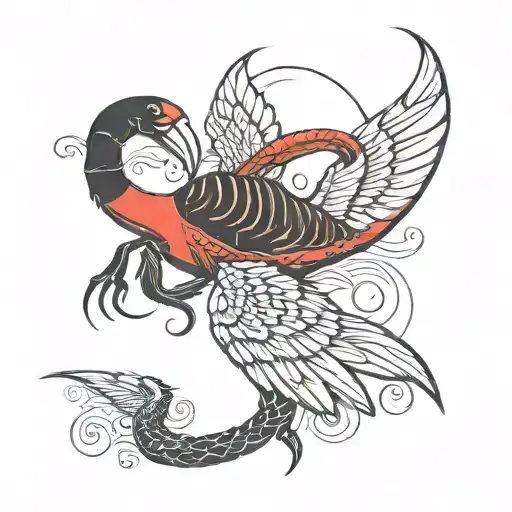 scorpion and albatross bird that flying tattoo design idea