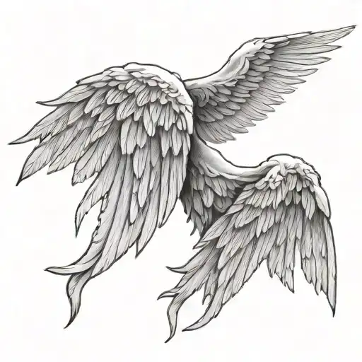 angel wings for death tattoo design idea