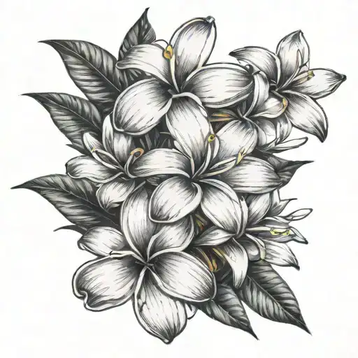 frangipani flower bali tattoo design idea