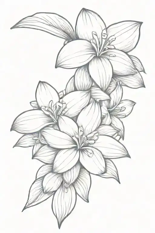  detailed frangipani flower tattoo design, focusing on clean lines and subtle shading. tattoo design idea