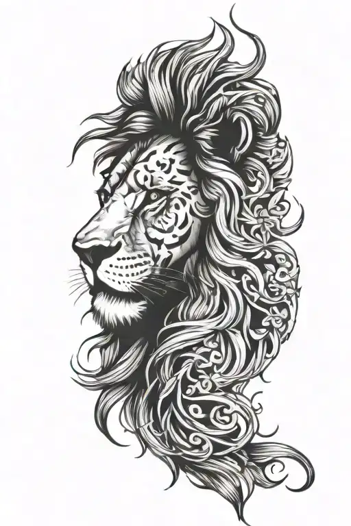 lion face with scar lion face tattoo design idea