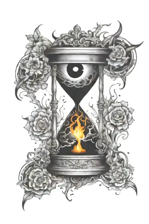 black hole hour glass tattoo design idea