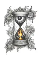 black hole hour glass tattoo design idea