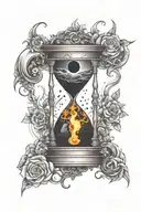 black hole hour glass tattoo design idea