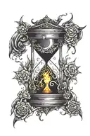 broken hour glass black hole tattoo design idea