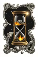 hour glass black hole eating star tattoo design idea