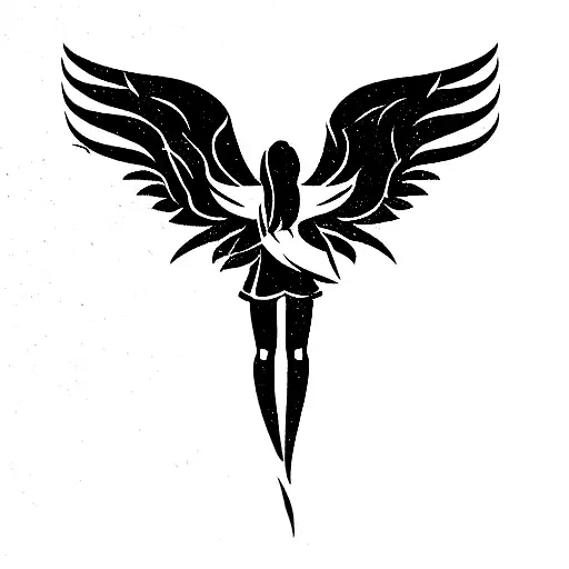 Angel falling from the Sky tattoo design idea