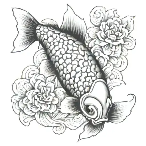 pez koi fish yin tattoo design idea
