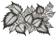 Icarus's fall colored leaves tattoo design idea