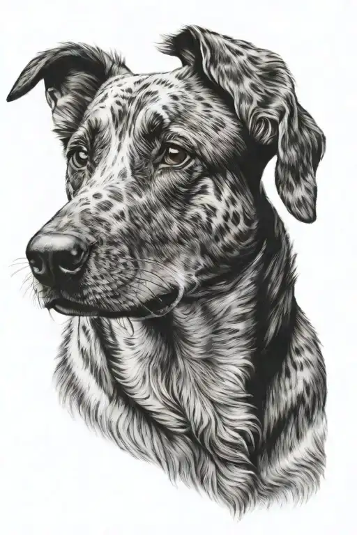 dog portrait, nose print, paw print tattoo design idea