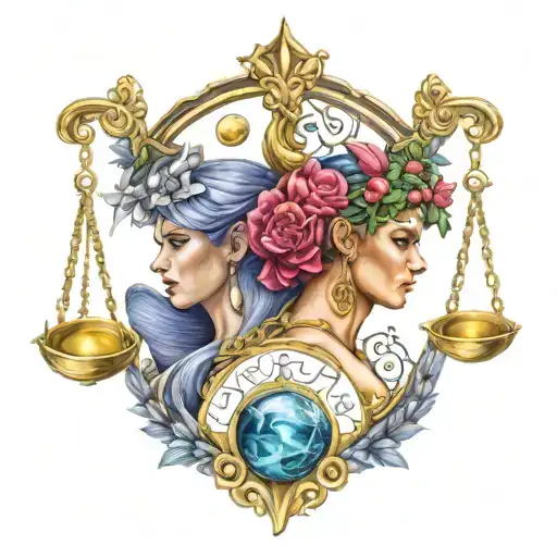 libra gemini and sagittarius tattoo design idea