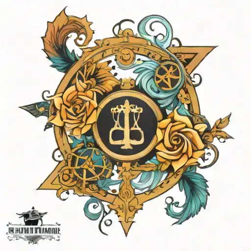 libra gemini and sagittarius tattoo design idea