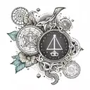 libra gemini and sagittarius tattoo design idea