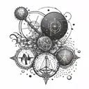 libra gemini and sagittarius tattoo design idea