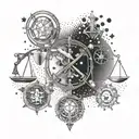 libra gemini and sagittarius tattoo design idea