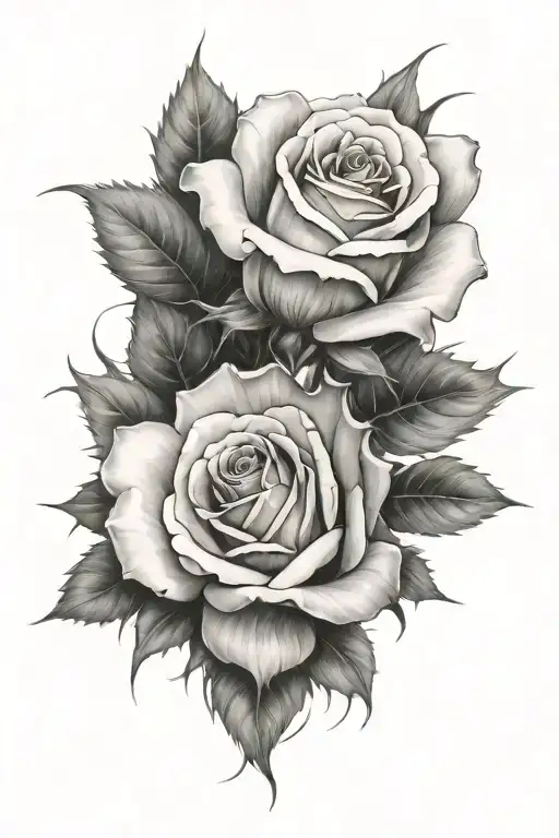 spike rose tattoo design idea