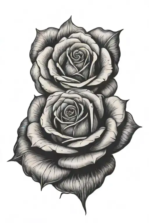 one spike rose tattoo design idea