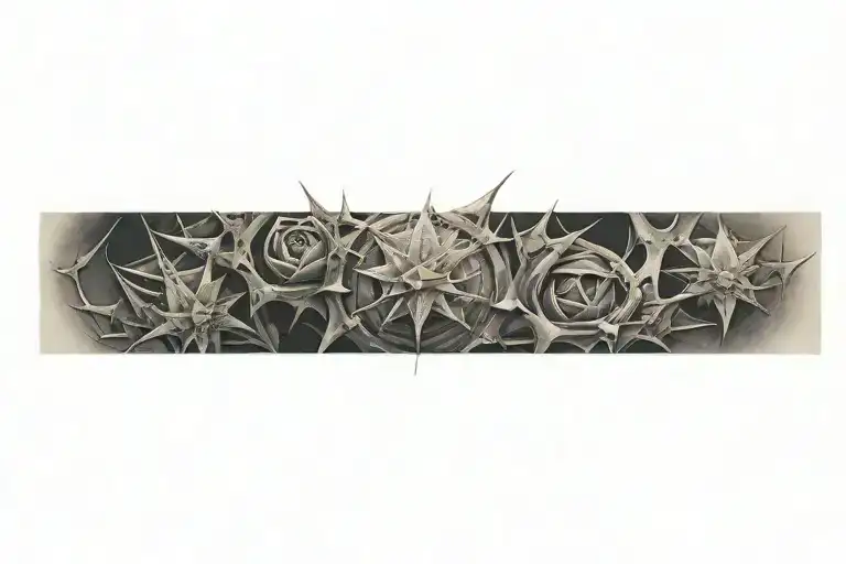 thorns and spikes surrounding tattoo design idea