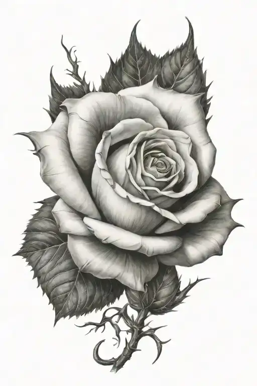 thorn rose tattoo design idea