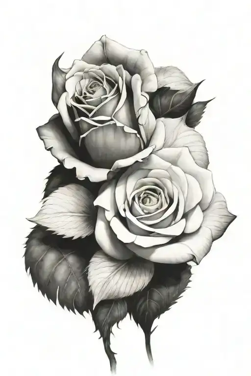 spike rose tattoo design idea