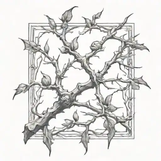 thorn branches tattoo design idea
