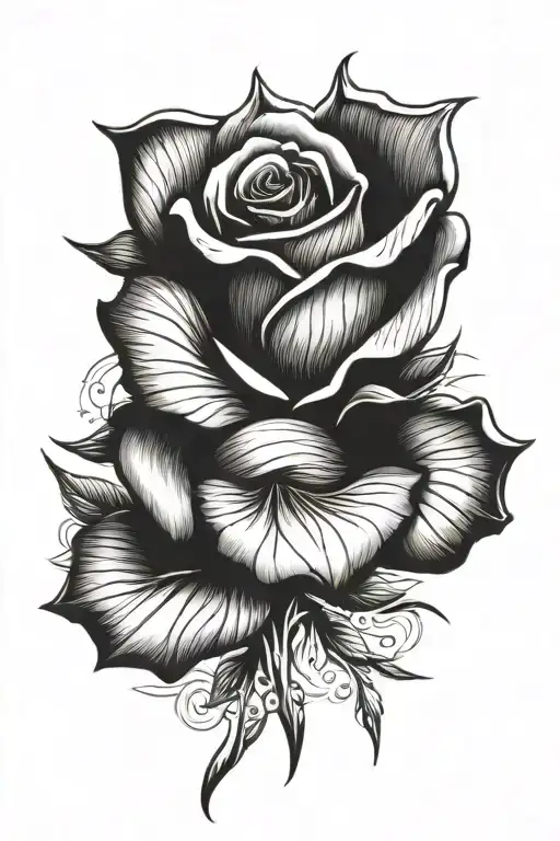 one spike rose tattoo design idea