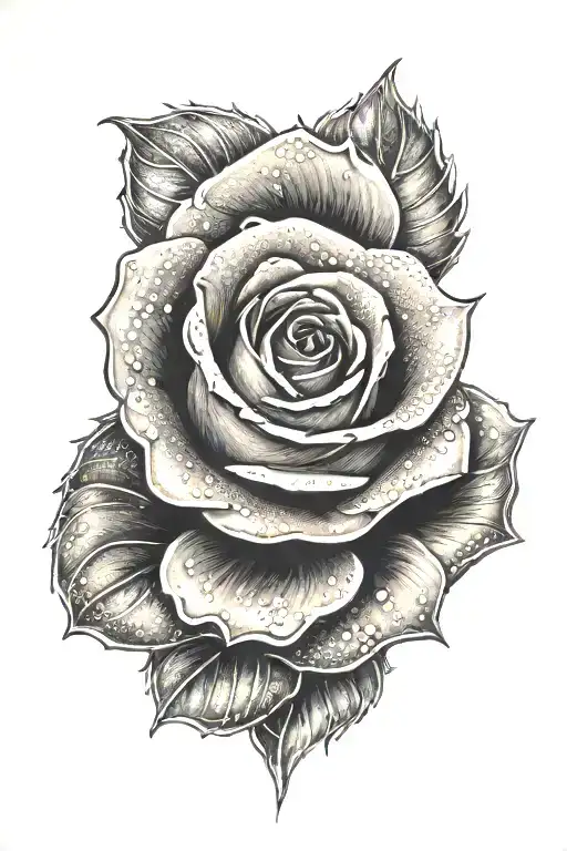 one spike rose tattoo design idea