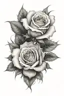 spike rose tattoo design idea
