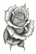 spike rose tattoo design idea
